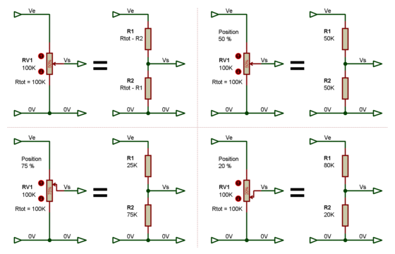 Divisdeur tension simple avec potentiometre