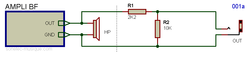 Sortie Ligne sur HP - Ampli simple