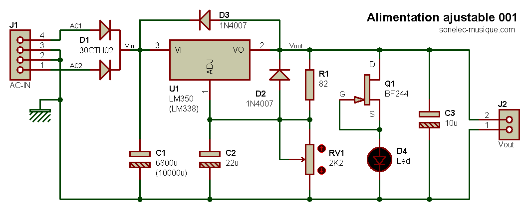 Electronique - Réalisations - Alimentation ajustable 001