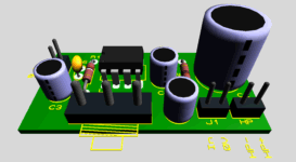 Ampli BF 003 - PCB 3D