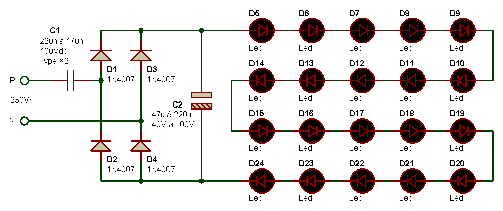 Electronique - Ampoule 230V a leds