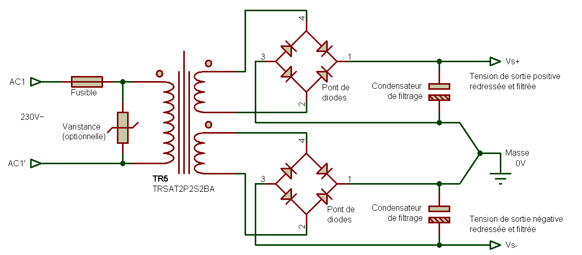 Conception et réalisation d'une alimentation linéaire stabilisée à diode  Zener