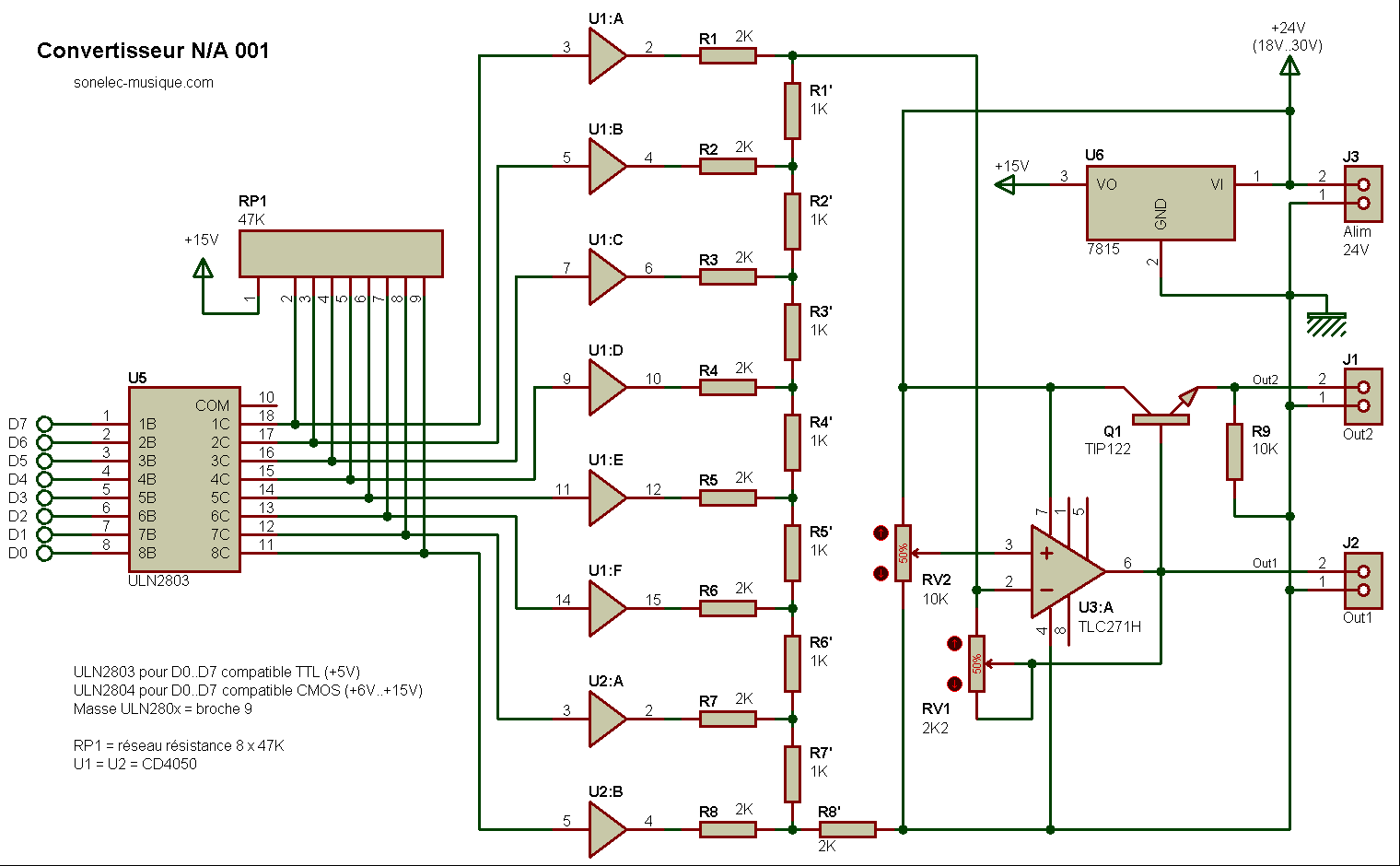 Electronique - Realisations - Convertisseur N/A 001