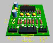 Preampli Ligne 001 - PCB 3D