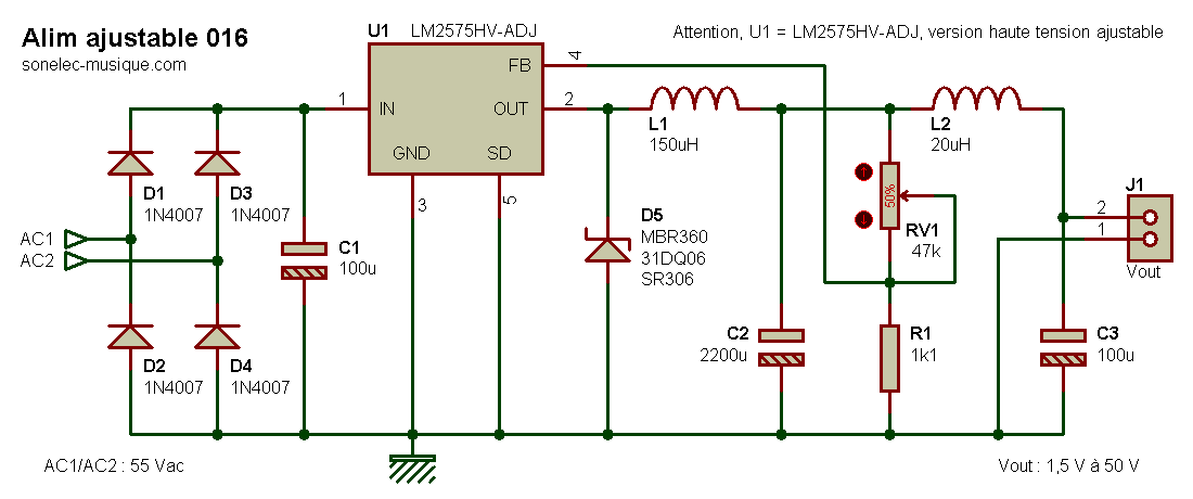 Electronique - Realisations - Alimentation ajustable 016