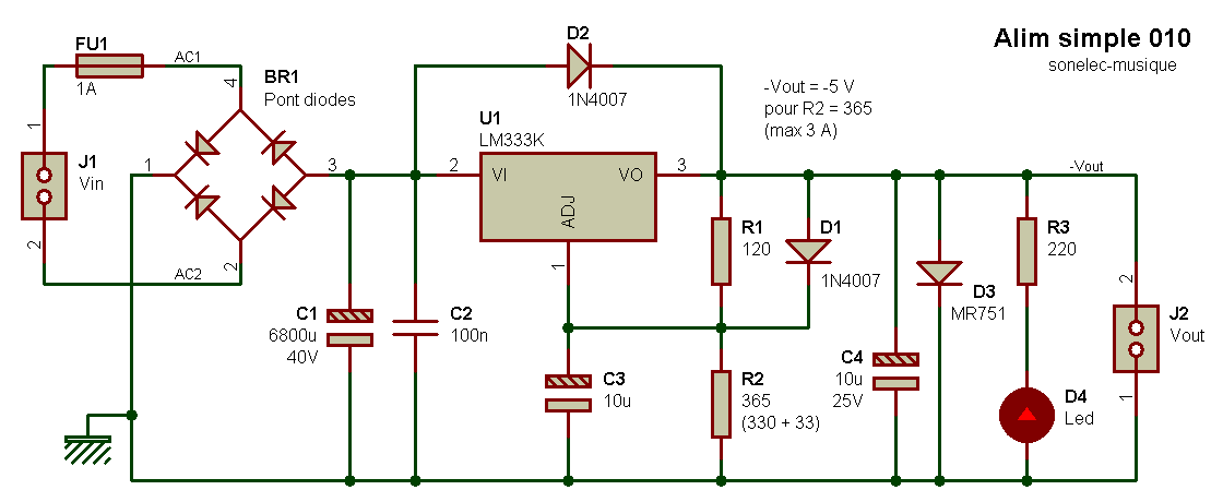 Alimentation régulée 9 V - Zonetronik