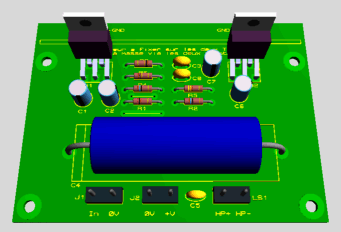 Ampli BF 002 - PCB 3D