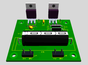 Ampli BF 002b - PCB 3D