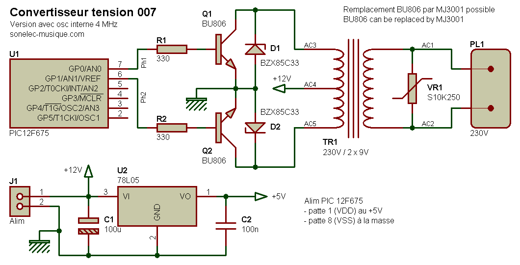 Module Convertisseur Tension-Fréquence 0-10V Vers 0-10kHz - Alimentation 13.5-30V, Dimensions 33x34mm