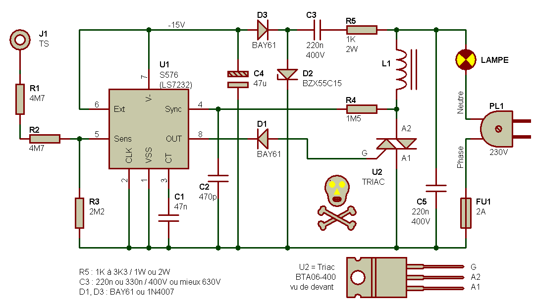 Electronique - Realisations - Gradateur lumiere 010