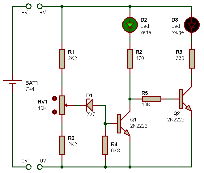 Circuit indicateur de charge pour batterie au plomb