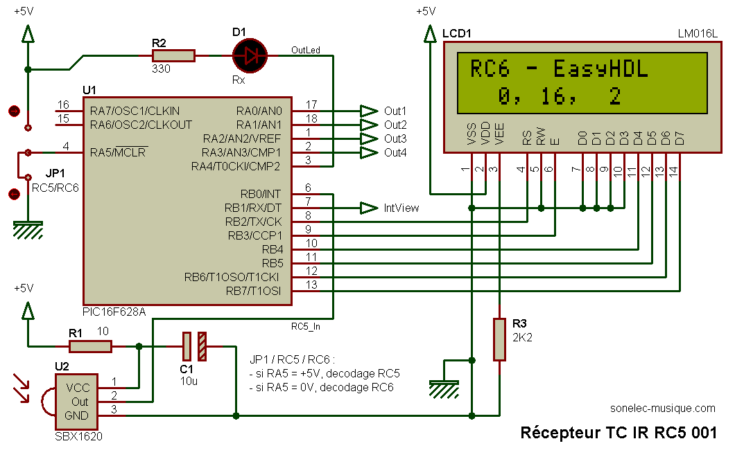 Electronique - Realisations - Recepteur TC IR RC5 001