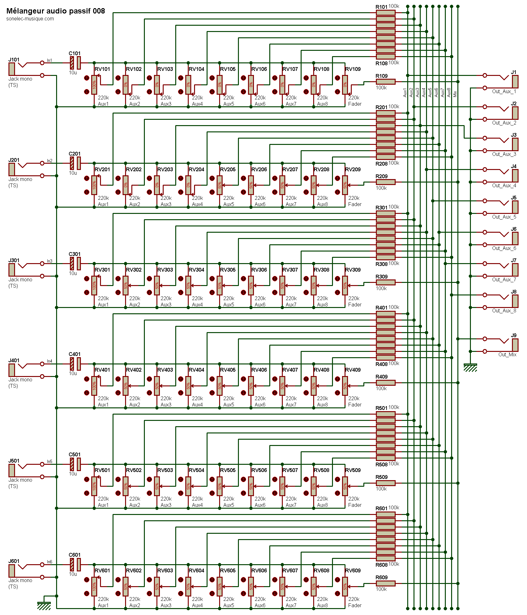 table de mixage schema electronique